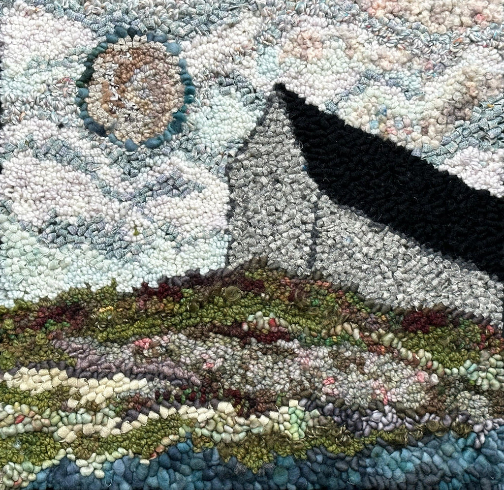 update alt-text with template Greeting Cards - Moon Over the Hillside-Gift Ideas-vendor-unknown-Rug Hooking Kit -Rug Hooking Pattern -Rug Hooking -Deanne Fitzpatrick Rug Hooking Studio -Is rug hooking the same as punch needle?