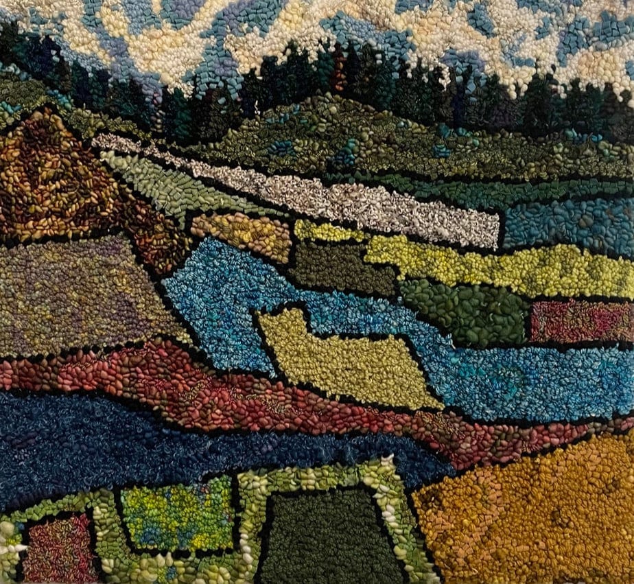 update alt-text with template Farmer's Field - 25.5" x 27"-Original Rugs-Deanne Fitzpatrick Rug Hooking Studio-Rug Hooking Kit -Rug Hooking Pattern -Rug Hooking -Deanne Fitzpatrick Rug Hooking Studio -Is rug hooking the same as punch needle?