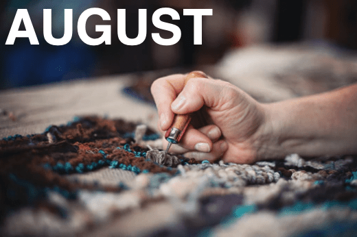 update alt-text with template AUGUST In Person Learn How to Hook Rugs for Beginners, Live Workshop in Studio Saturday, August 26, 2 - 3:30 pm-Workshops-Deanne Fitzpatrick Rug Hooking Studio-Rug Hooking Kit -Rug Hooking Pattern -Rug Hooking -Deanne Fitzpatrick Rug Hooking Studio -Is rug hooking the same as punch needle?