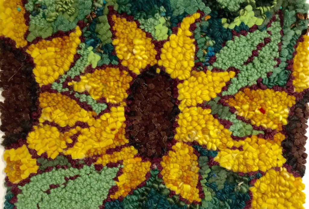 update alt-text with template One and Only Sunflower Kit - 9" X 13"Rug Hooking Pattern and/or Kit-Kits-vendor-unknown-Rug Hooking Kit -Rug Hooking Pattern -Rug Hooking -Deanne Fitzpatrick Rug Hooking Studio -Is rug hooking the same as punch needle?