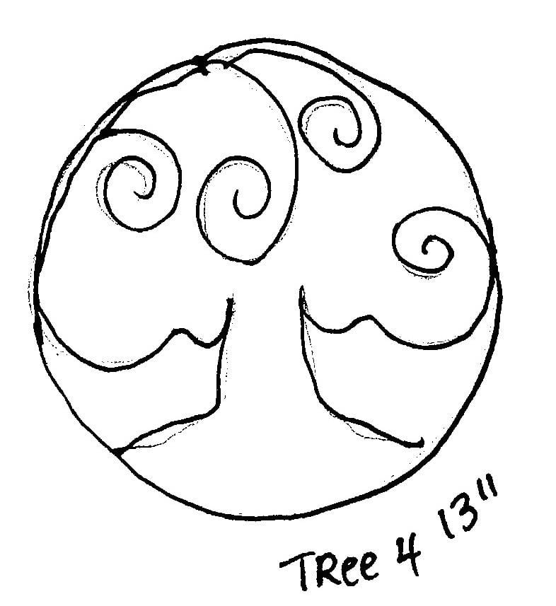 Tree #4 - 13 RoundRug Hooking Pattern or Kit