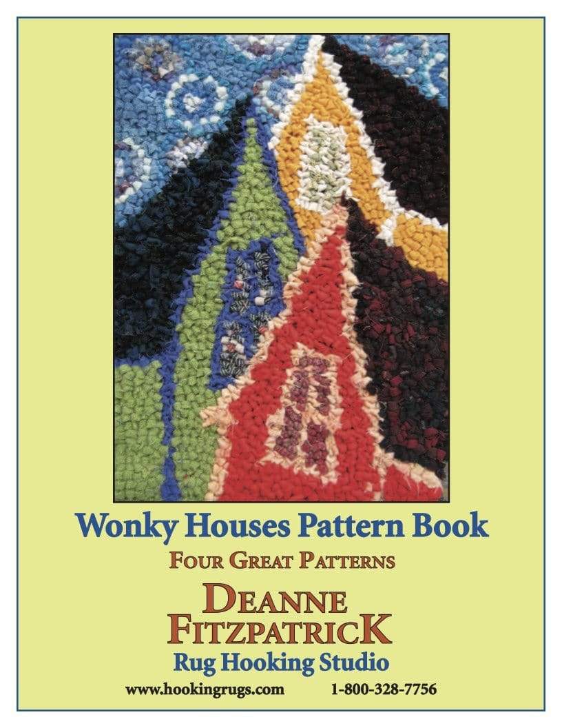update alt-text with template Wonky Houses Pattern Book - Four Great Patterns: Full Colour, 8 pages + full-page large printable images ( downloadable product )-Patterns-vendor-unknown-Rug Hooking Kit -Rug Hooking Pattern -Rug Hooking -Deanne Fitzpatrick Rug Hooking Studio -Is rug hooking the same as punch needle?