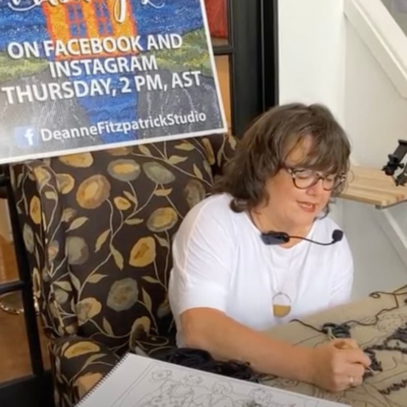 Thursday Live How to transfer a pattern for rug hooking. Deanne Fitzpatrick Rug Hooking Studio