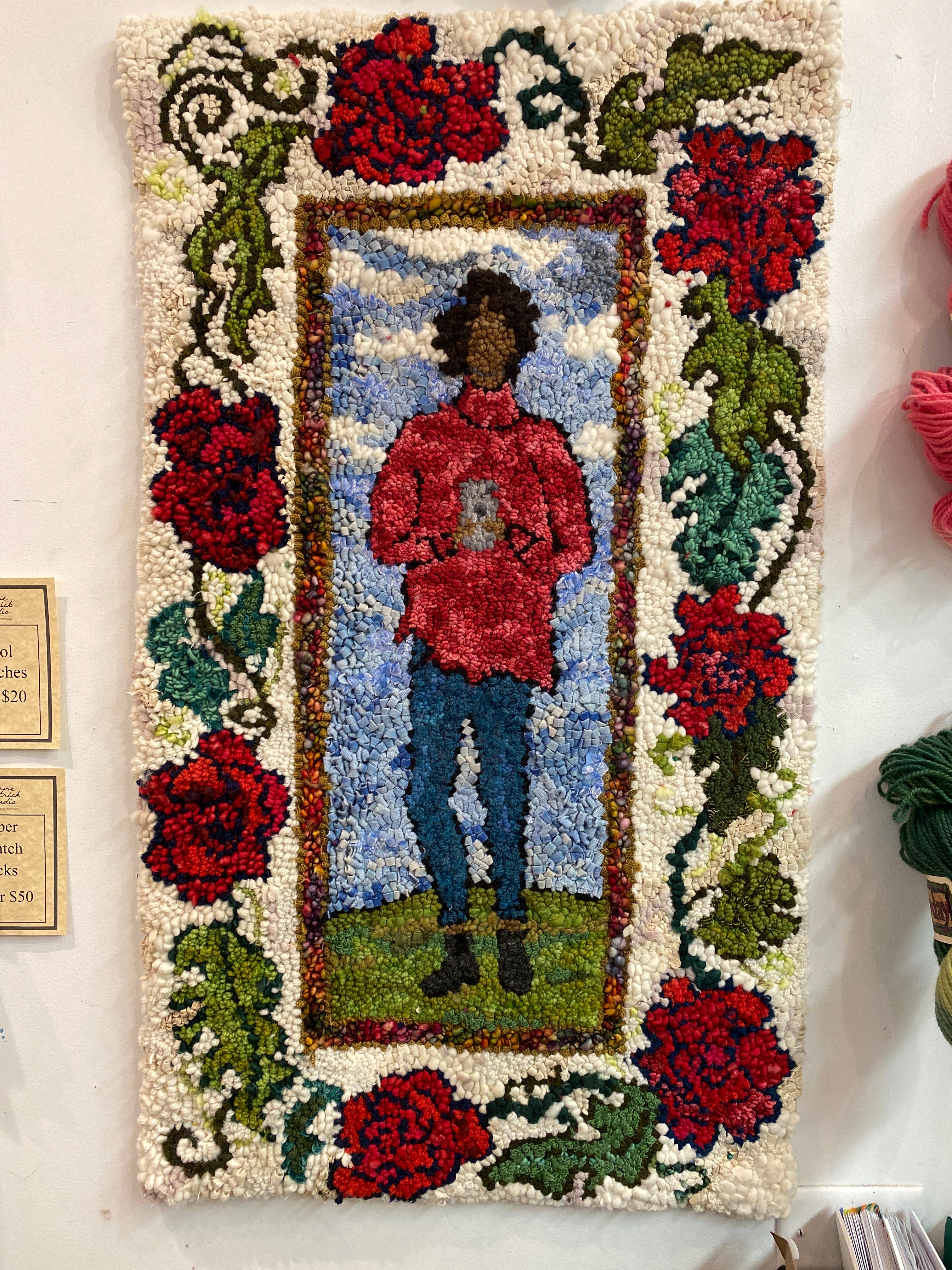 Fitzpatrick Rug Self portrait hooked rug – Deanne Fitzpatrick Rug Hooking Studio