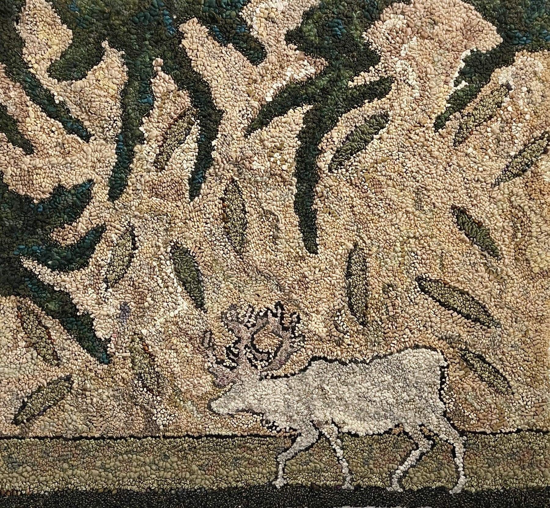 caribou hooked rug available for sale