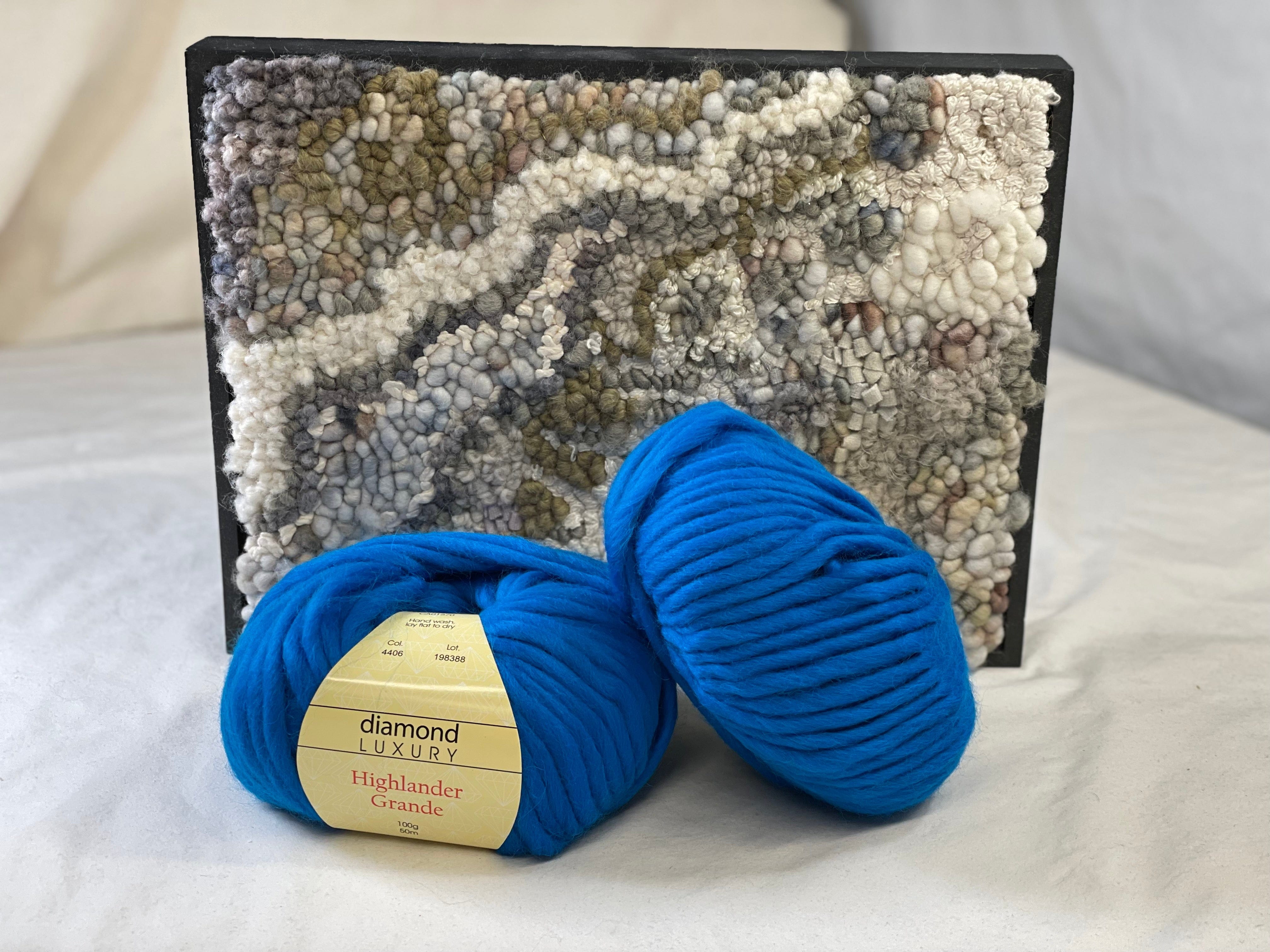 update alt-text with template Diamond Highlander Yarn 4406 - Electric Blue-Deanne Fitzpatrick Rug Hooking Studio-Rug Hooking Kit -Rug Hooking Pattern -Rug Hooking -Deanne Fitzpatrick Rug Hooking Studio -Is rug hooking the same as punch needle?