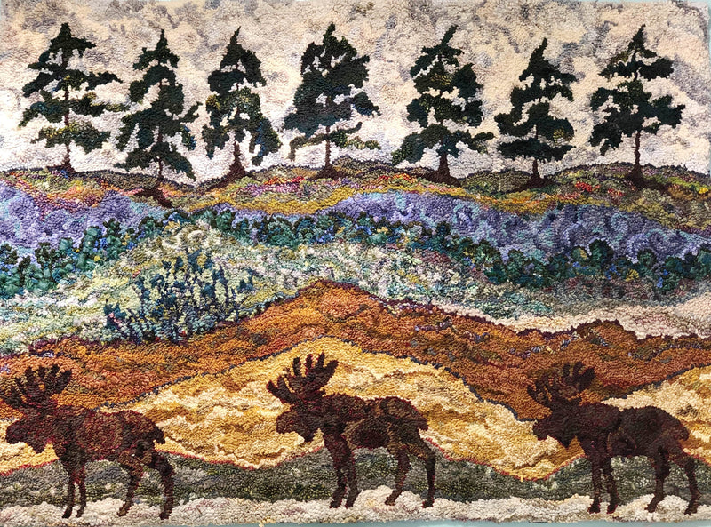 update alt-text with template Greeting Cards - Three Moose and the Seven Sisters-Gift Ideas-vendor-unknown-Rug Hooking Kit -Rug Hooking Pattern -Rug Hooking -Deanne Fitzpatrick Rug Hooking Studio -Is rug hooking the same as punch needle?