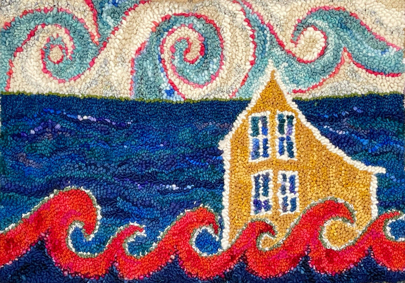 update alt-text with template Riding the Coral Wave-Gift Ideas-vendor-unknown-Rug Hooking Kit -Rug Hooking Pattern -Rug Hooking -Deanne Fitzpatrick Rug Hooking Studio -Is rug hooking the same as punch needle?