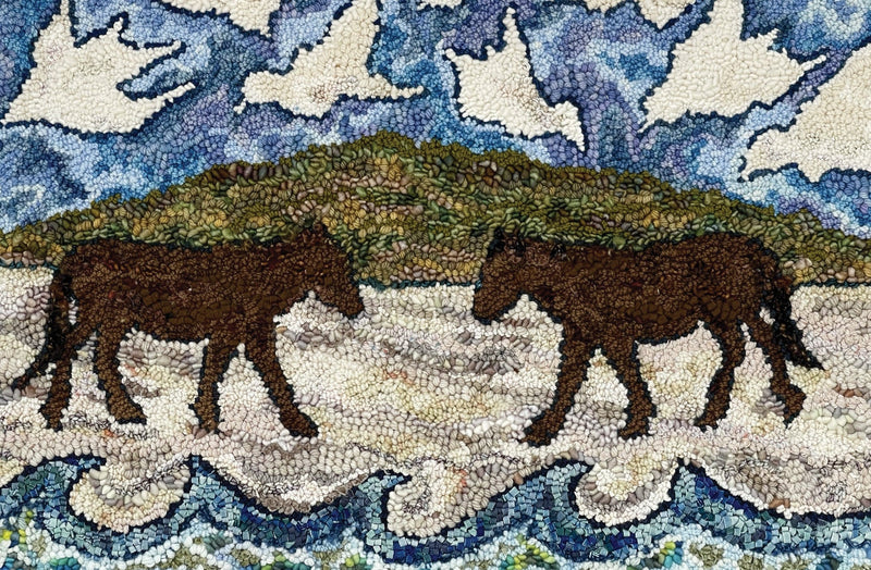 update alt-text with template Sable Island Horses-Gift Ideas-vendor-unknown-Rug Hooking Kit -Rug Hooking Pattern -Rug Hooking -Deanne Fitzpatrick Rug Hooking Studio -Is rug hooking the same as punch needle?