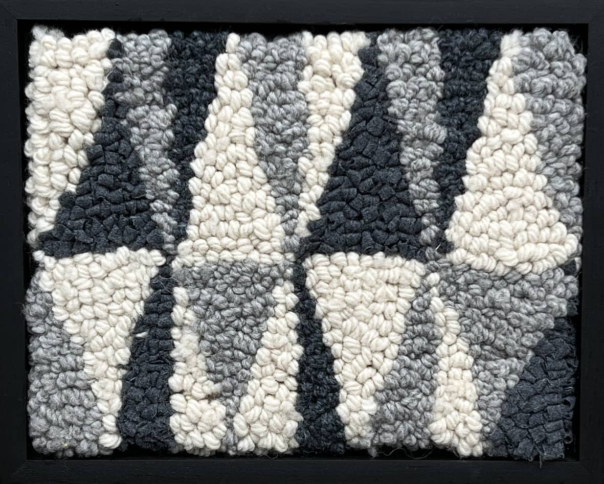 update alt-text with template Grey Triangles 11 1/2" x 9 1/4"-Deanne Fitzpatrick Rug Hooking Studio-Rug Hooking Kit -Rug Hooking Pattern -Rug Hooking -Deanne Fitzpatrick Rug Hooking Studio -Is rug hooking the same as punch needle?