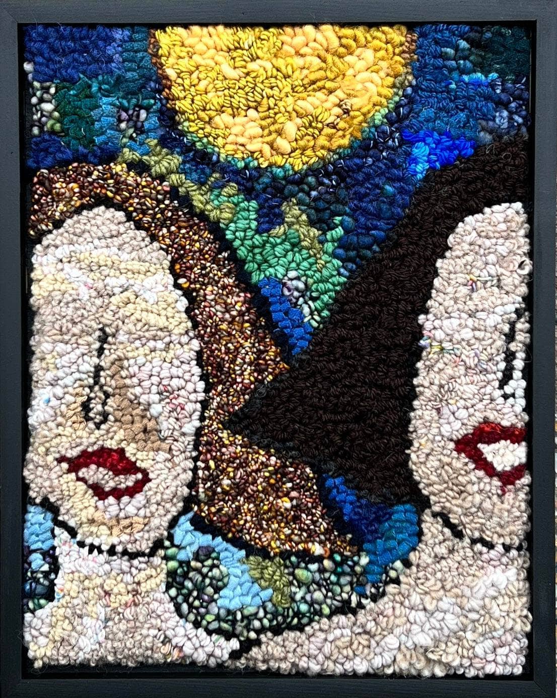 update alt-text with template Home After Midnight 13.75” x 10.75” Framed-Deanne Fitzpatrick Rug Hooking Studio-Rug Hooking Kit -Rug Hooking Pattern -Rug Hooking -Deanne Fitzpatrick Rug Hooking Studio -Is rug hooking the same as punch needle?