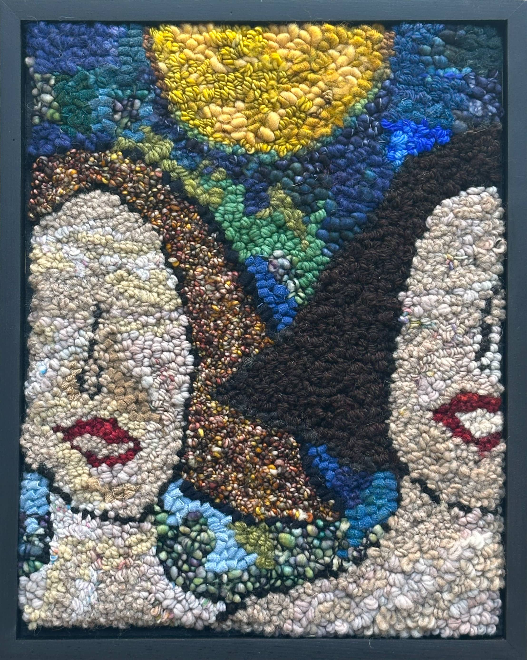 update alt-text with template Home After Midnight 13.75” x 10.75” Framed-Deanne Fitzpatrick Rug Hooking Studio-Rug Hooking Kit -Rug Hooking Pattern -Rug Hooking -Deanne Fitzpatrick Rug Hooking Studio -Is rug hooking the same as punch needle?