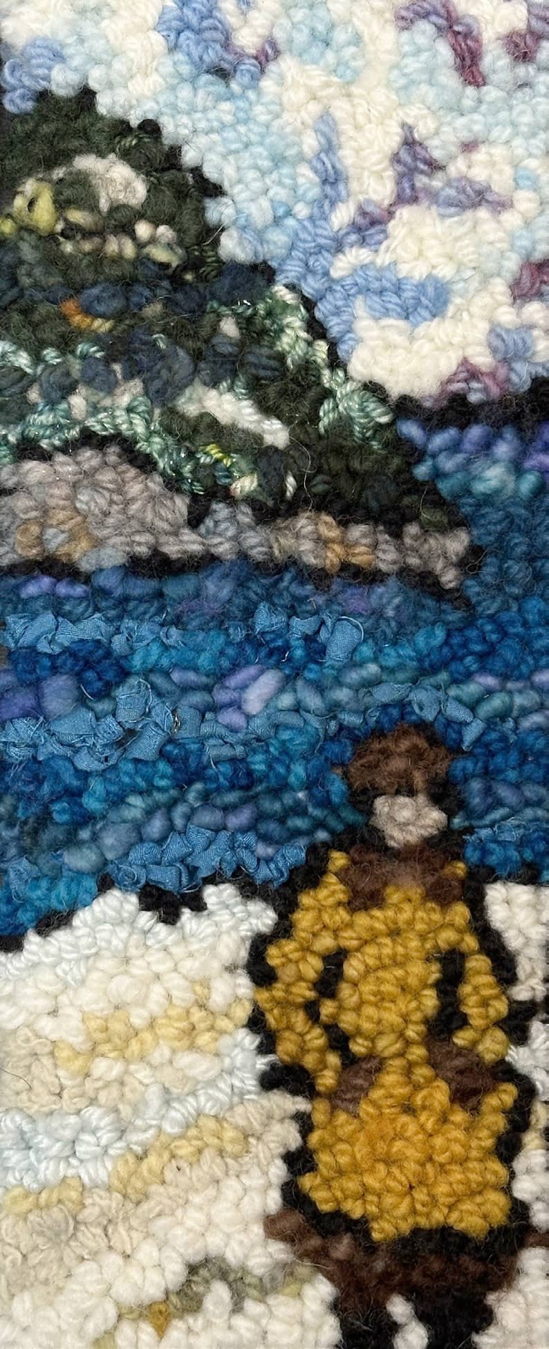 update alt-text with template Cold Beach Walk 4.25" X 11" - Kit W/ Linen Pattern-Kits-Deanne Fitzpatrick Rug Hooking Studio-Rug Hooking Kit -Rug Hooking Pattern -Rug Hooking -Deanne Fitzpatrick Rug Hooking Studio -Is rug hooking the same as punch needle?