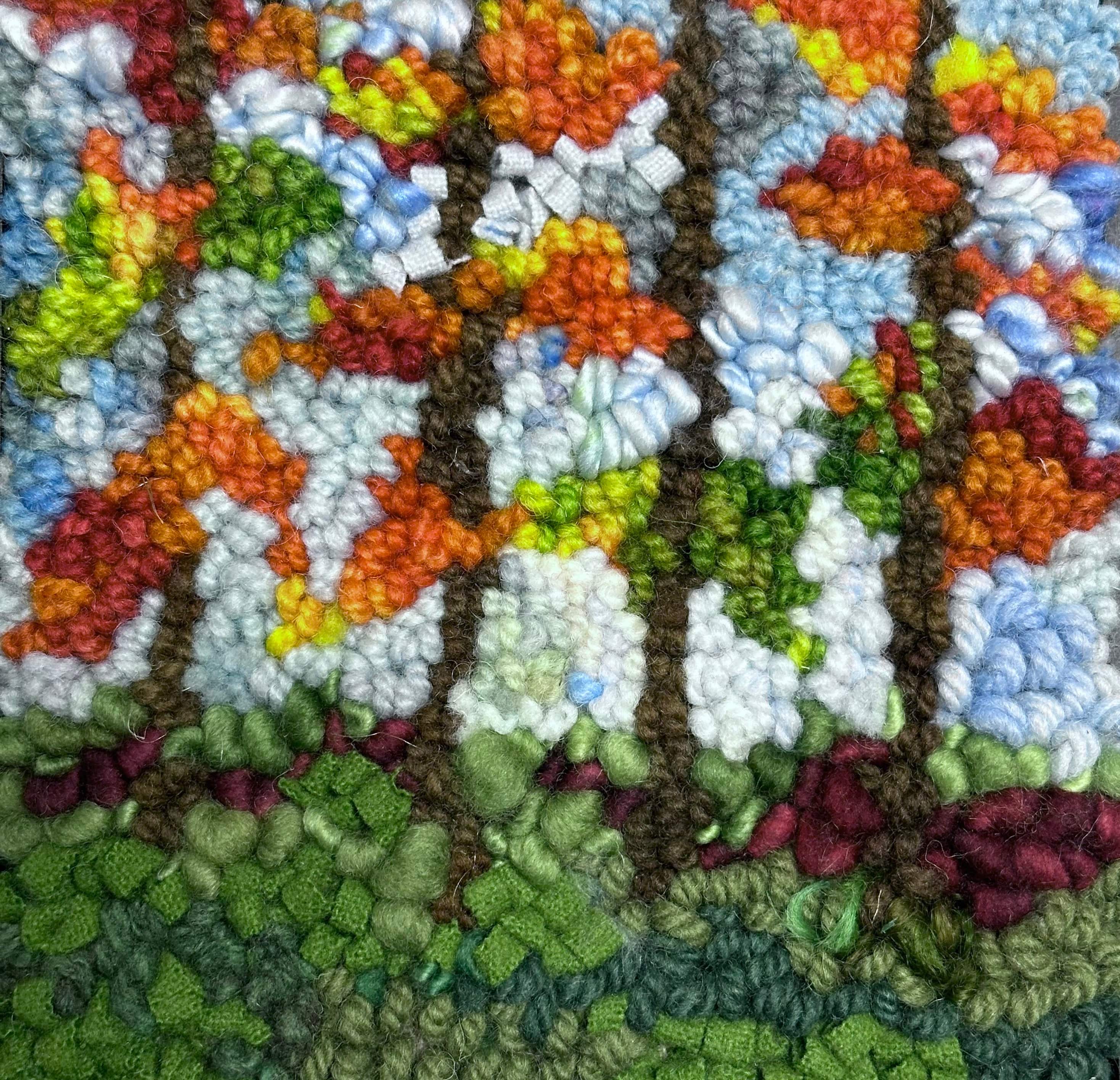update alt-text with template Cool Autumn Breeze (USA) - Rug Hooking Kit 6" X 6"-Kits-Deanne Fitzpatrick Rug Hooking Studio-Rug Hooking Kit -Rug Hooking Pattern -Rug Hooking -Deanne Fitzpatrick Rug Hooking Studio -Is rug hooking the same as punch needle?