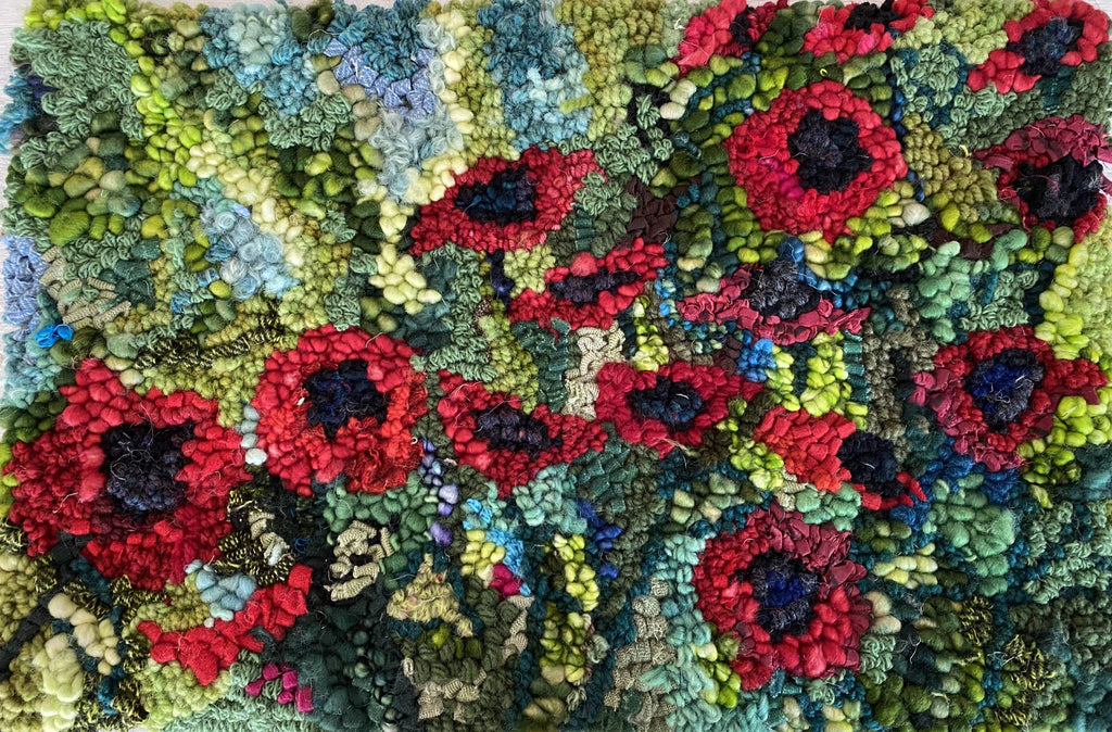 update alt-text with template Waiting for things to Bloom 11” X 17” kit-Kits-Deanne Fitzpatrick Rug Hooking Studio-Rug Hooking Kit -Rug Hooking Pattern -Rug Hooking -Deanne Fitzpatrick Rug Hooking Studio -Is rug hooking the same as punch needle?