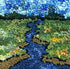 update alt-text with template Fundy River 8" X 8" - Kit W/ Linen Pattern-Kits-Deanne Fitzpatrick Rug Hooking Studio-Rug Hooking Kit -Rug Hooking Pattern -Rug Hooking -Deanne Fitzpatrick Rug Hooking Studio -Is rug hooking the same as punch needle?