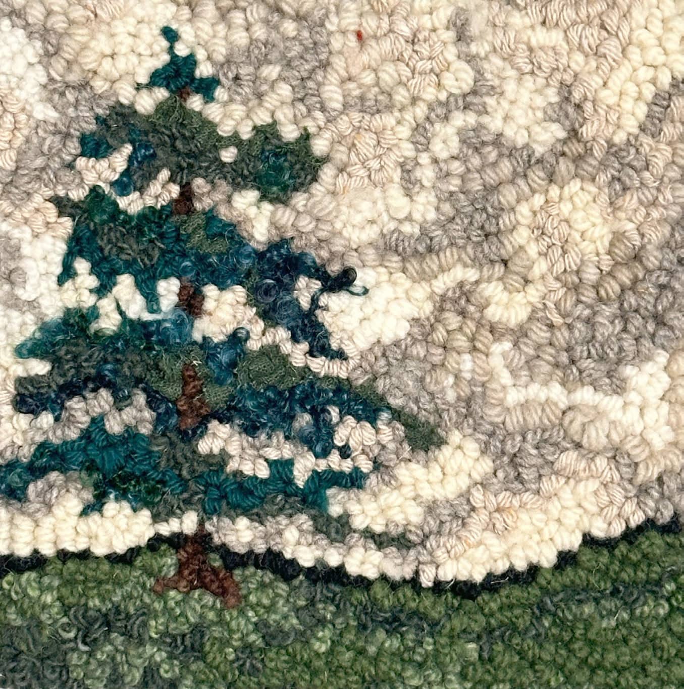 update alt-text with template Lone Pine 8" X 8" - Kit W/ Linen Pattern-Kits-Deanne Fitzpatrick Rug Hooking Studio-Rug Hooking Kit -Rug Hooking Pattern -Rug Hooking -Deanne Fitzpatrick Rug Hooking Studio -Is rug hooking the same as punch needle?