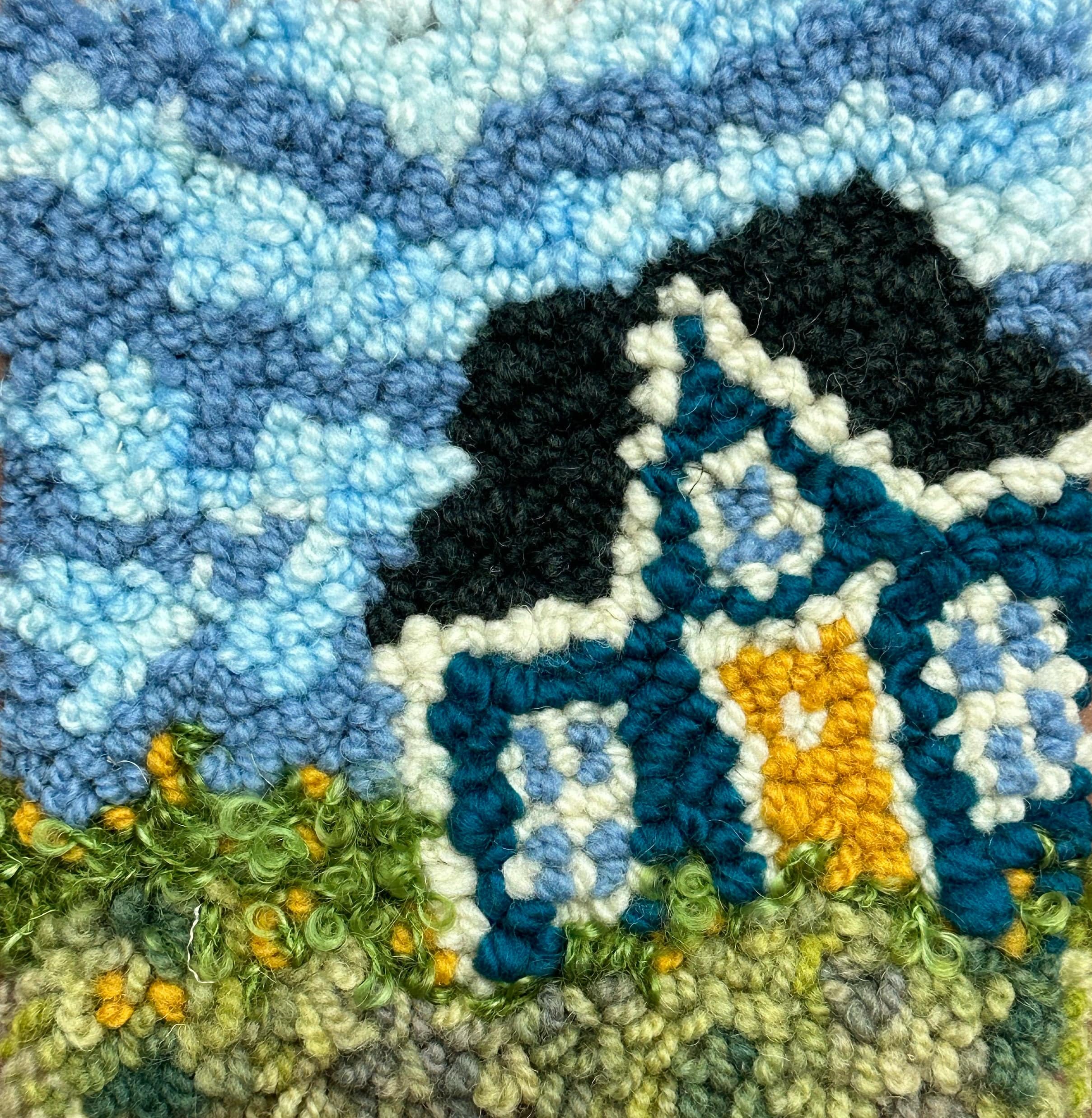 update alt-text with template Weathered Farmhouse - Rug Hooking Kit 6" x 6"-Kits-Deanne Fitzpatrick Rug Hooking Studio-Rug Hooking Kit -Rug Hooking Pattern -Rug Hooking -Deanne Fitzpatrick Rug Hooking Studio -Is rug hooking the same as punch needle?