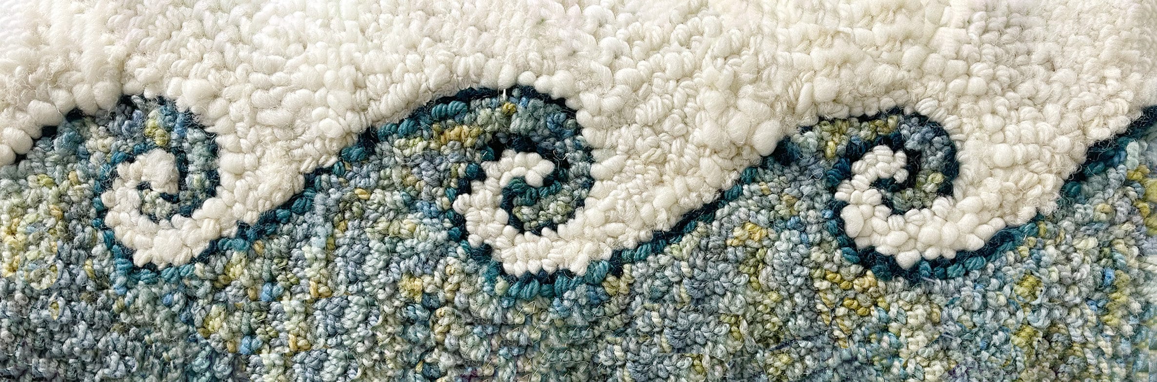 update alt-text with template WHOLESALE: The Wave 6" X 17" Kit-Kits-Deanne Fitzpatrick Rug Hooking Studio-Rug Hooking Kit -Rug Hooking Pattern -Rug Hooking -Deanne Fitzpatrick Rug Hooking Studio -Is rug hooking the same as punch needle?