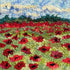 update alt-text with template Poppies Under A Blue Sky 8" X 8" - Kit W/ Linen Pattern-Kits-Deanne Fitzpatrick Rug Hooking Studio-Rug Hooking Kit -Rug Hooking Pattern -Rug Hooking -Deanne Fitzpatrick Rug Hooking Studio -Is rug hooking the same as punch needle?