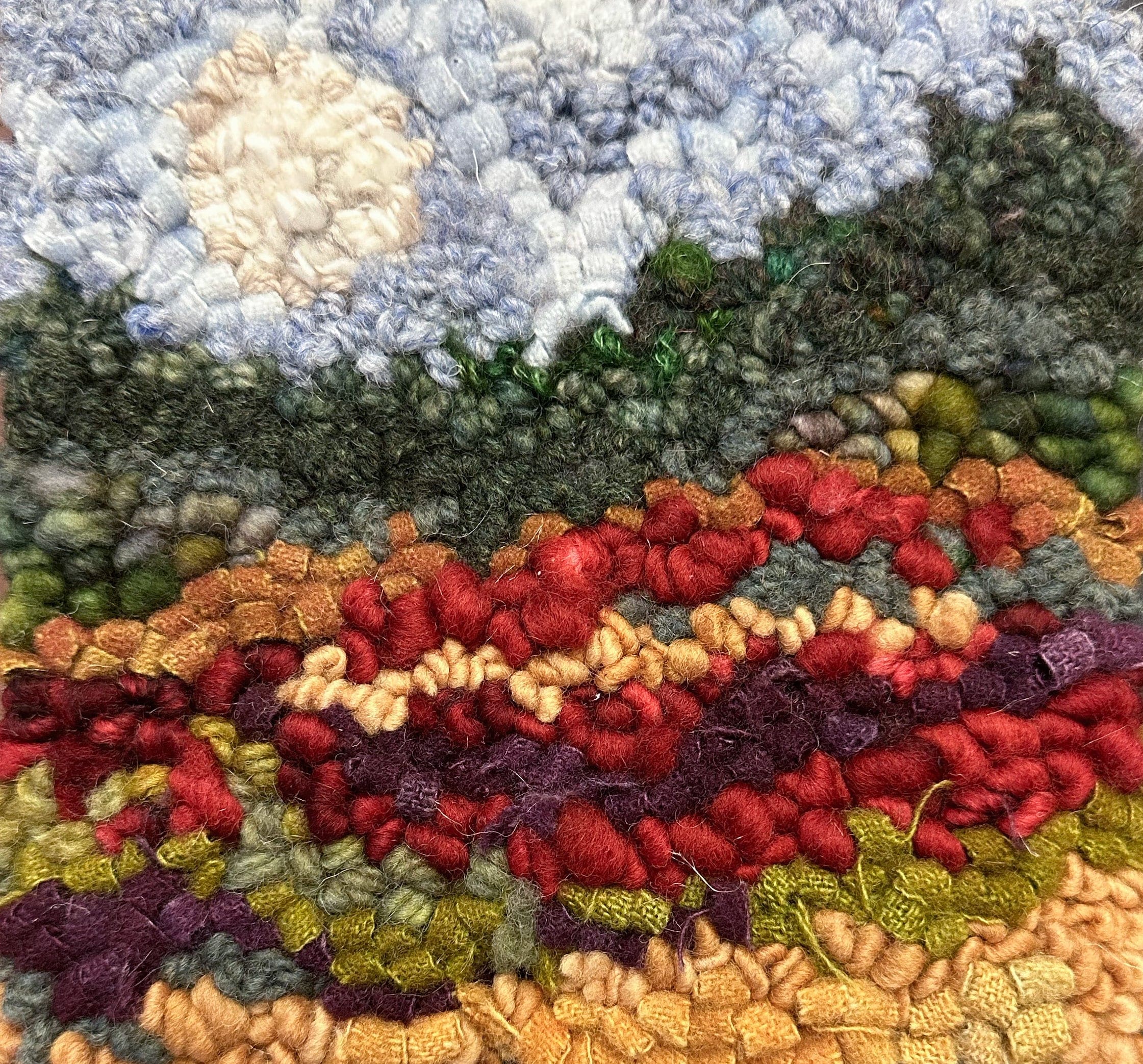 update alt-text with template WHOLESALE: County Moon - Rug Hooking 6" X 6"-Kits-Deanne Fitzpatrick Rug Hooking Studio-Rug Hooking Kit -Rug Hooking Pattern -Rug Hooking -Deanne Fitzpatrick Rug Hooking Studio -Is rug hooking the same as punch needle?