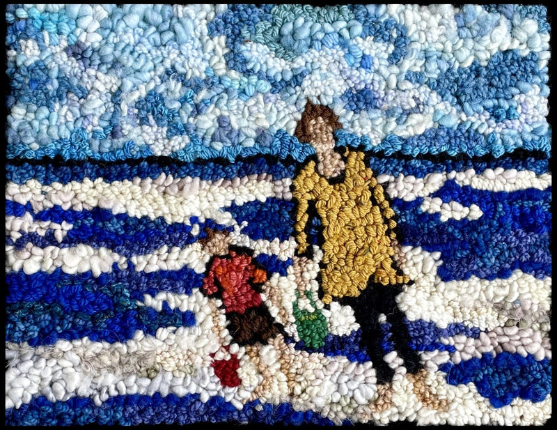 update alt-text with template The Sea Glass Collectors: Course, and/or Pattern, and/or Kit. 10" x 14"-Online Learning-Deanne Fitzpatrick Rug Hooking Studio-Rug Hooking Kit -Rug Hooking Pattern -Rug Hooking -Deanne Fitzpatrick Rug Hooking Studio -Is rug hooking the same as punch needle?