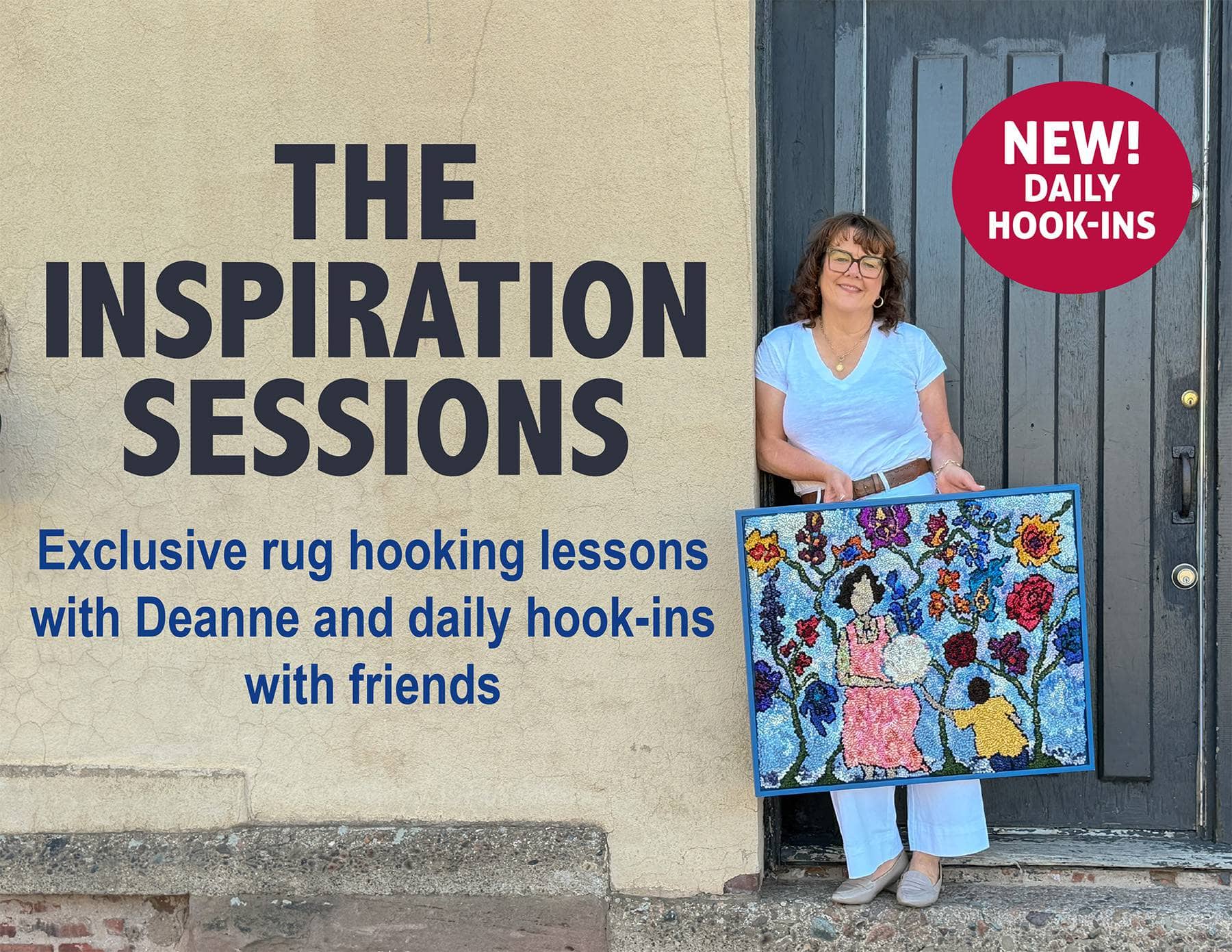 update alt-text with template (Annual) 2026-27: Subscription To The Inspiration Sessions-Online Learning-Deanne Fitzpatrick Rug Hooking Studio-Rug Hooking Kit -Rug Hooking Pattern -Rug Hooking -Deanne Fitzpatrick Rug Hooking Studio -Is rug hooking the same as punch needle?
