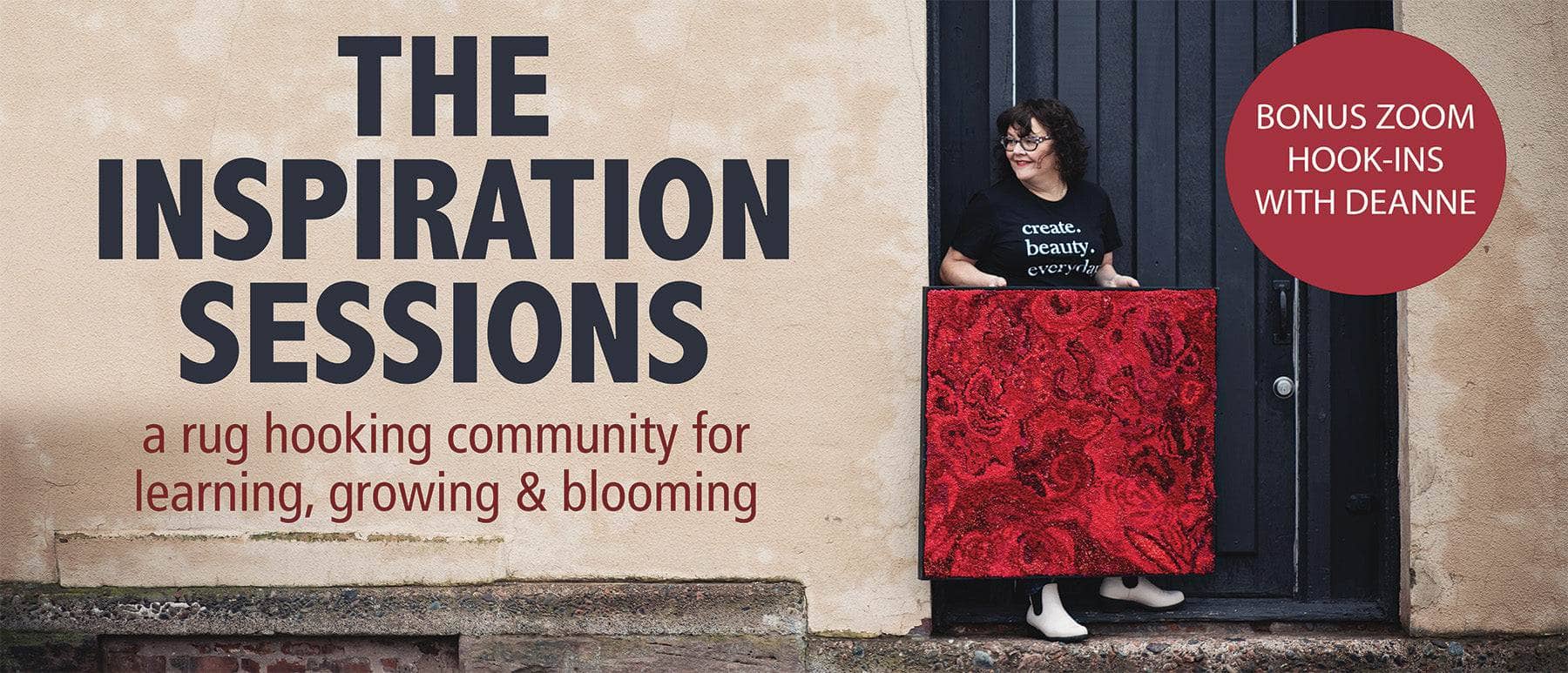 update alt-text with template The Inspiration Sessions: Trial Subscription-Online Learning-Deanne Fitzpatrick Rug Hooking Studio-Rug Hooking Kit -Rug Hooking Pattern -Rug Hooking -Deanne Fitzpatrick Rug Hooking Studio -Is rug hooking the same as punch needle?