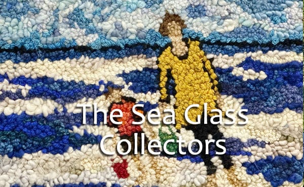 update alt-text with template The Sea Glass Collectors: Course, and/or Pattern, and/or Kit. 10" x 14"-Online Learning-Deanne Fitzpatrick Rug Hooking Studio-Rug Hooking Kit -Rug Hooking Pattern -Rug Hooking -Deanne Fitzpatrick Rug Hooking Studio -Is rug hooking the same as punch needle?