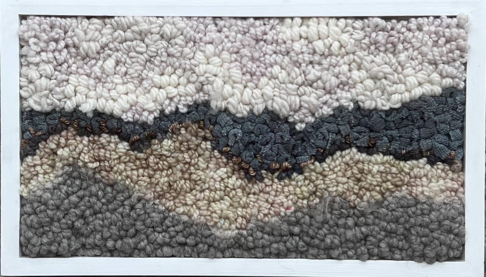 update alt-text with template Little Neutral 12" x 7" Framed-Original Rugs-Deanne Fitzpatrick Rug Hooking Studio-Rug Hooking Kit -Rug Hooking Pattern -Rug Hooking -Deanne Fitzpatrick Rug Hooking Studio -Is rug hooking the same as punch needle?