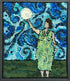 update alt-text with template Serving up the Moon #2 12" x 14" Framed-Rugs for sale-Deanne Fitzpatrick Rug Hooking Studio-Rug Hooking Kit -Rug Hooking Pattern -Rug Hooking -Deanne Fitzpatrick Rug Hooking Studio -Is rug hooking the same as punch needle?