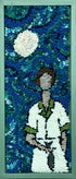 update alt-text with template The Moon Over the Plant 6" x 15" Framed-Original Rugs-Deanne Fitzpatrick Rug Hooking Studio-Rug Hooking Kit -Rug Hooking Pattern -Rug Hooking -Deanne Fitzpatrick Rug Hooking Studio -Is rug hooking the same as punch needle?