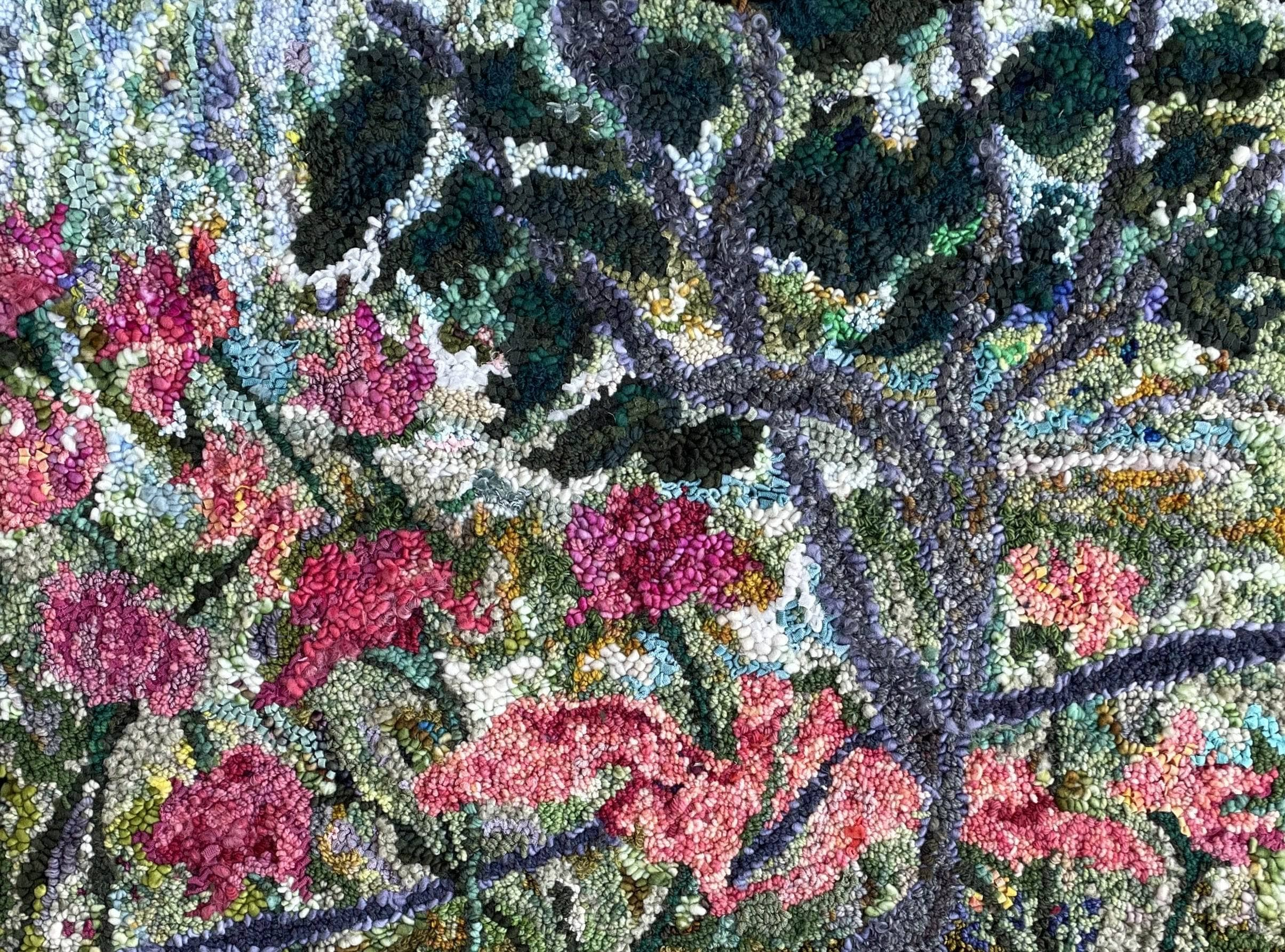 update alt-text with template Fauna & Floral Intuition 24" x 27.5" Pattern-Patterns-Deanne Fitzpatrick Rug Hooking Studio-Rug Hooking Kit -Rug Hooking Pattern -Rug Hooking -Deanne Fitzpatrick Rug Hooking Studio -Is rug hooking the same as punch needle?