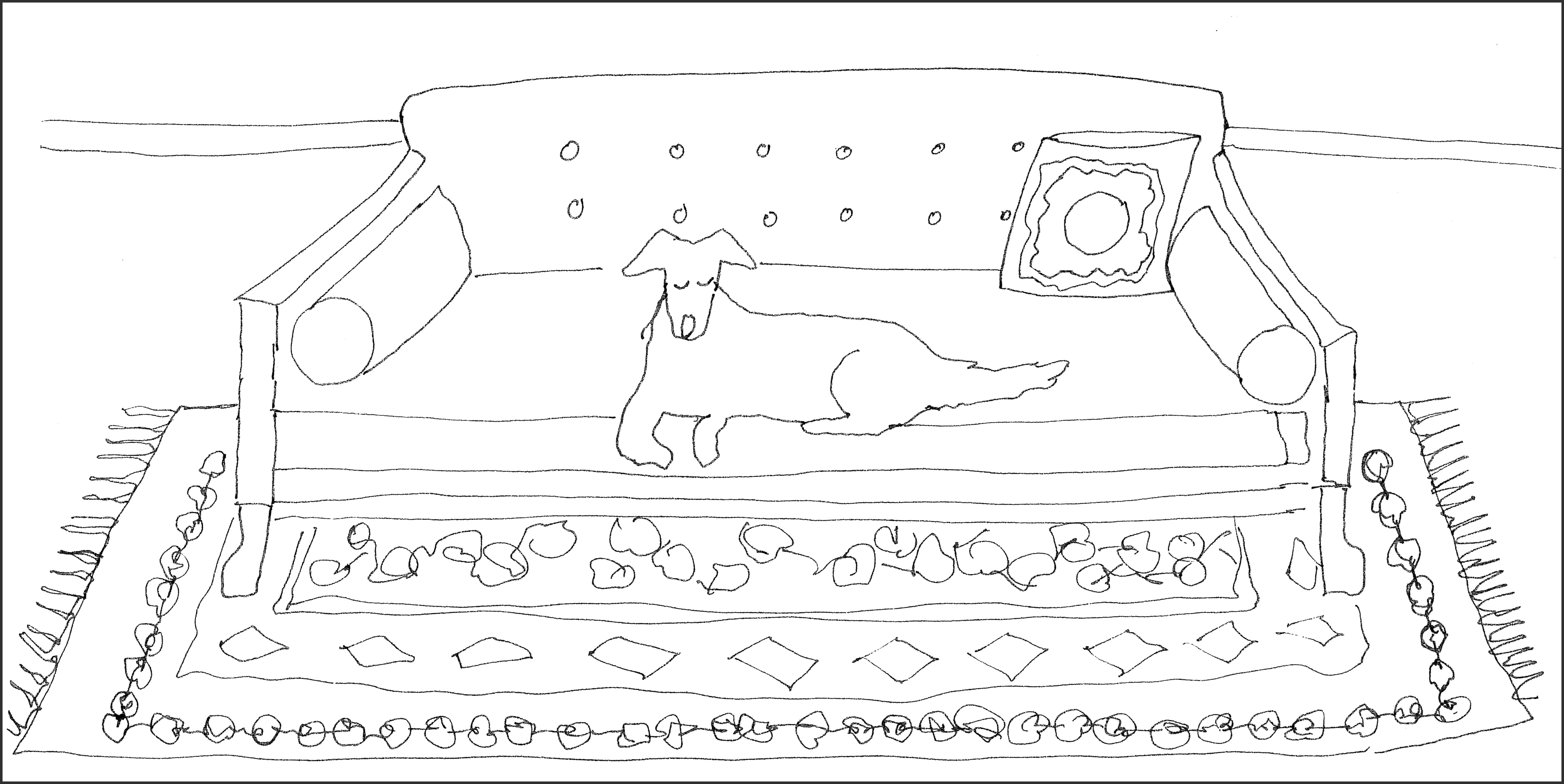 update alt-text with template I Am Allowed on the Couch 12" x 24" Pattern-Patterns-Deanne Fitzpatrick Rug Hooking Studio-Rug Hooking Kit -Rug Hooking Pattern -Rug Hooking -Deanne Fitzpatrick Rug Hooking Studio -Is rug hooking the same as punch needle?