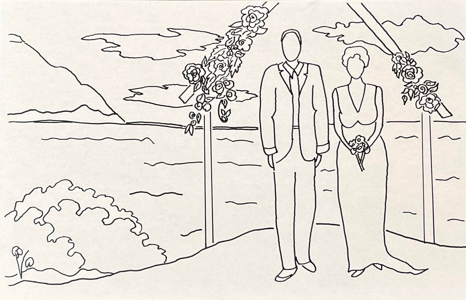 update alt-text with template Just the Wedding, 17'' x 11" Pattern-Patterns-Deanne Fitzpatrick Rug Hooking Studio-Rug Hooking Kit -Rug Hooking Pattern -Rug Hooking -Deanne Fitzpatrick Rug Hooking Studio -Is rug hooking the same as punch needle?