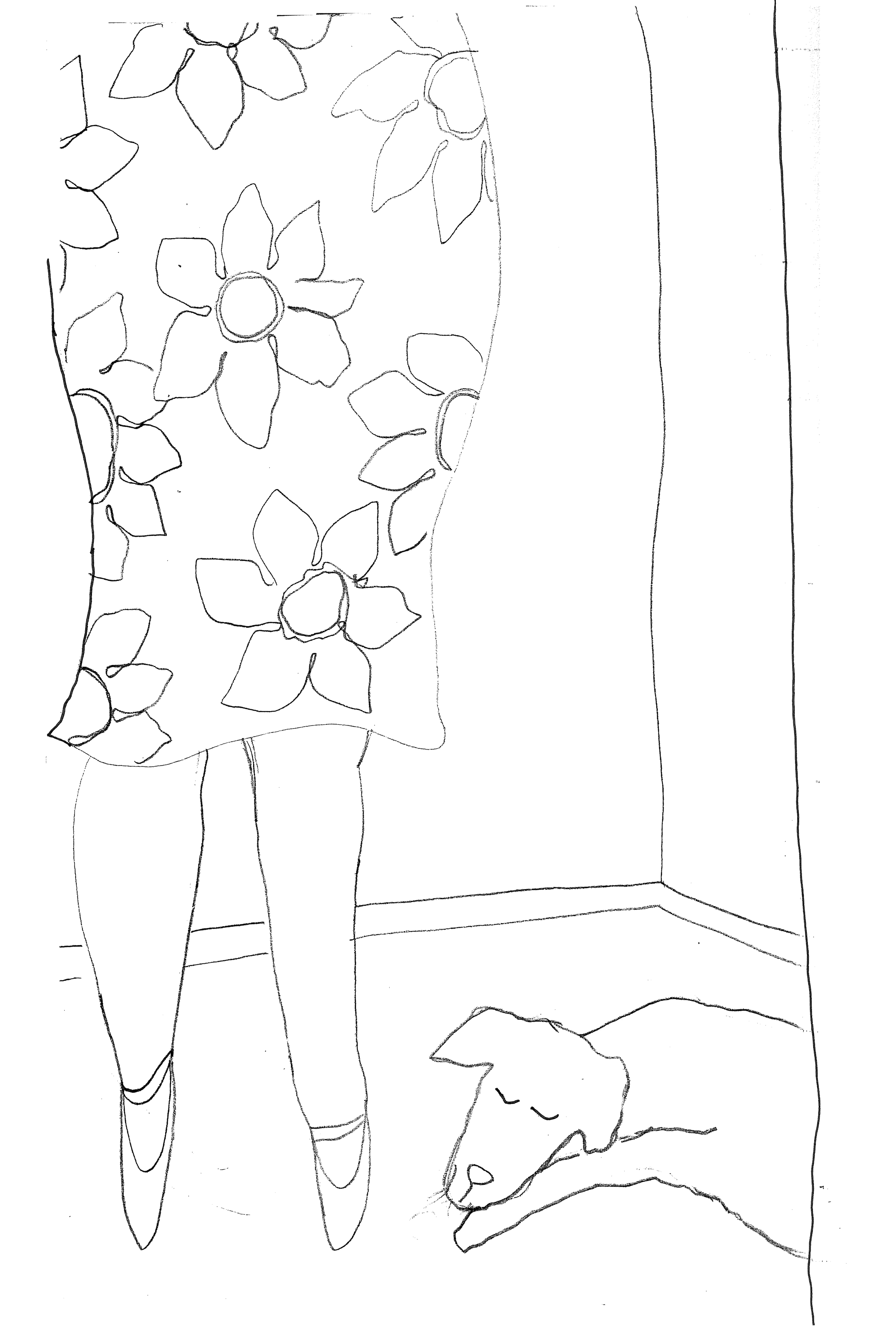 update alt-text with template Let Sleeping Dogs Lie 12" x 18" Pattern-Patterns-Deanne Fitzpatrick Rug Hooking Studio-Rug Hooking Kit -Rug Hooking Pattern -Rug Hooking -Deanne Fitzpatrick Rug Hooking Studio -Is rug hooking the same as punch needle?