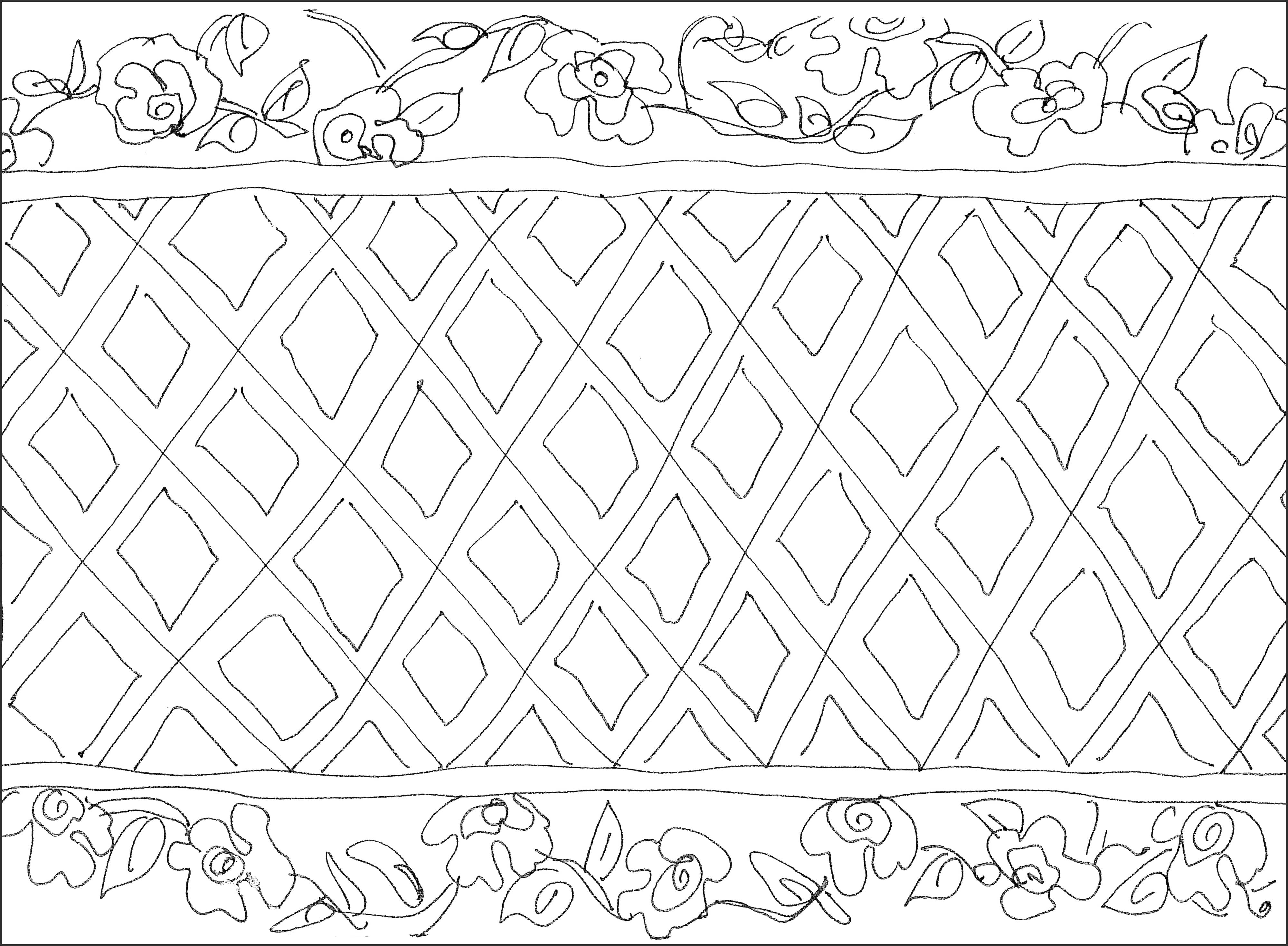 update alt-text with template The Diamond Garden 22" x 30" Pattern-Patterns-Deanne Fitzpatrick Rug Hooking Studio-Rug Hooking Kit -Rug Hooking Pattern -Rug Hooking -Deanne Fitzpatrick Rug Hooking Studio -Is rug hooking the same as punch needle?