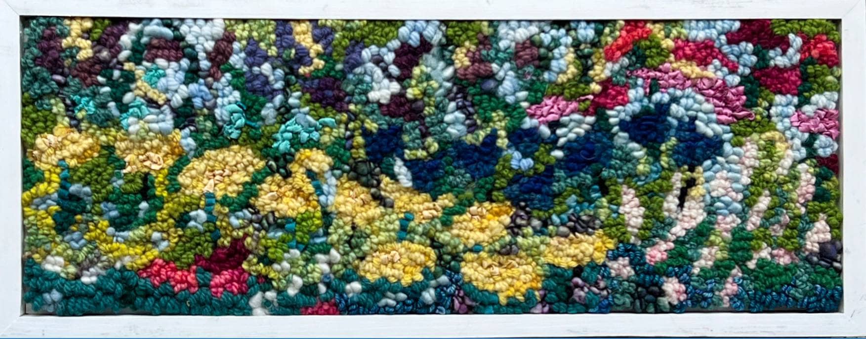 update alt-text with template 18.5" x 7.25" Framed Rug-Rugs for sale-Deanne Fitzpatrick Rug Hooking Studio-Rug Hooking Kit -Rug Hooking Pattern -Rug Hooking -Deanne Fitzpatrick Rug Hooking Studio -Is rug hooking the same as punch needle?