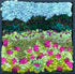 update alt-text with template Tiny Landscape Pink Roses 8.75" x 8.75" Framed-Rugs for sale-Deanne Fitzpatrick Rug Hooking Studio-Rug Hooking Kit -Rug Hooking Pattern -Rug Hooking -Deanne Fitzpatrick Rug Hooking Studio -Is rug hooking the same as punch needle?