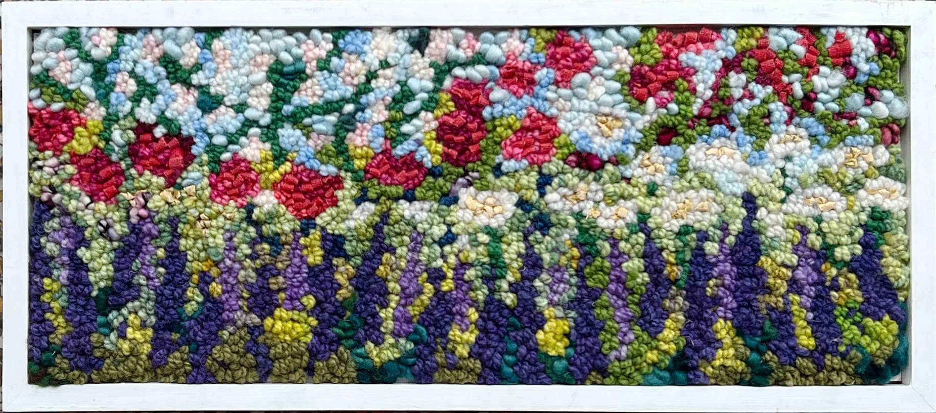 update alt-text with template 18" x 8" Framed Rug-Rugs for sale-Deanne Fitzpatrick Rug Hooking Studio-Rug Hooking Kit -Rug Hooking Pattern -Rug Hooking -Deanne Fitzpatrick Rug Hooking Studio -Is rug hooking the same as punch needle?