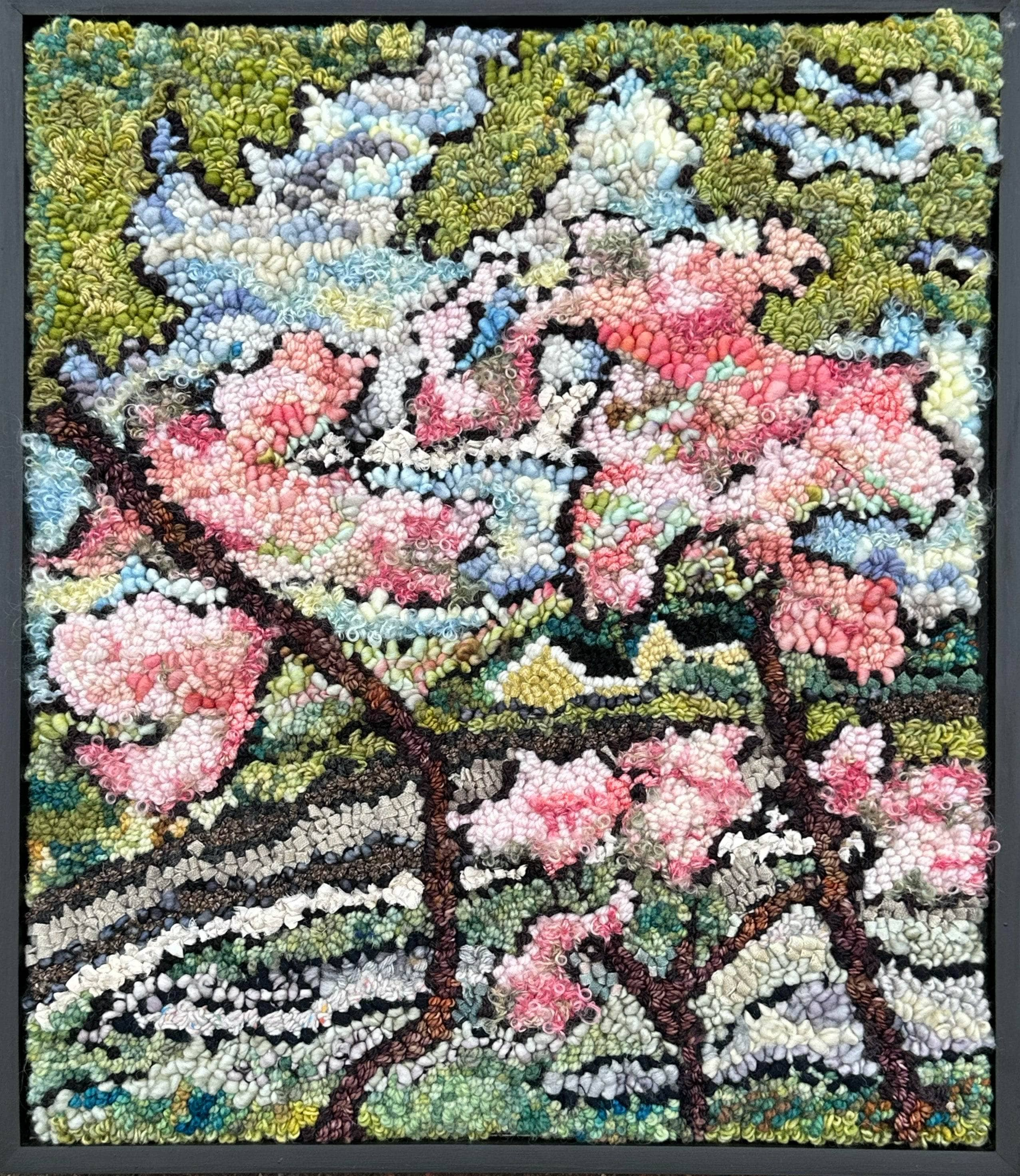 update alt-text with template Beyond the Magnolias 18.25 x 21.5 Framed-Rugs for sale-Deanne Fitzpatrick Rug Hooking Studio-Rug Hooking Kit -Rug Hooking Pattern -Rug Hooking -Deanne Fitzpatrick Rug Hooking Studio -Is rug hooking the same as punch needle?