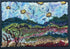 update alt-text with template Daisies Over Blueberry Fields, 12" x 17" Framed-Rugs for sale-Deanne Fitzpatrick Rug Hooking Studio-Rug Hooking Kit -Rug Hooking Pattern -Rug Hooking -Deanne Fitzpatrick Rug Hooking Studio -Is rug hooking the same as punch needle?