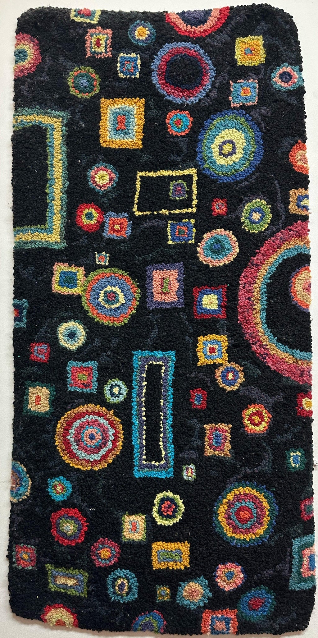 update alt-text with template Eclipse, 52" x 24" Framed-Rugs for sale-Deanne Fitzpatrick Rug Hooking Studio-Rug Hooking Kit -Rug Hooking Pattern -Rug Hooking -Deanne Fitzpatrick Rug Hooking Studio -Is rug hooking the same as punch needle?