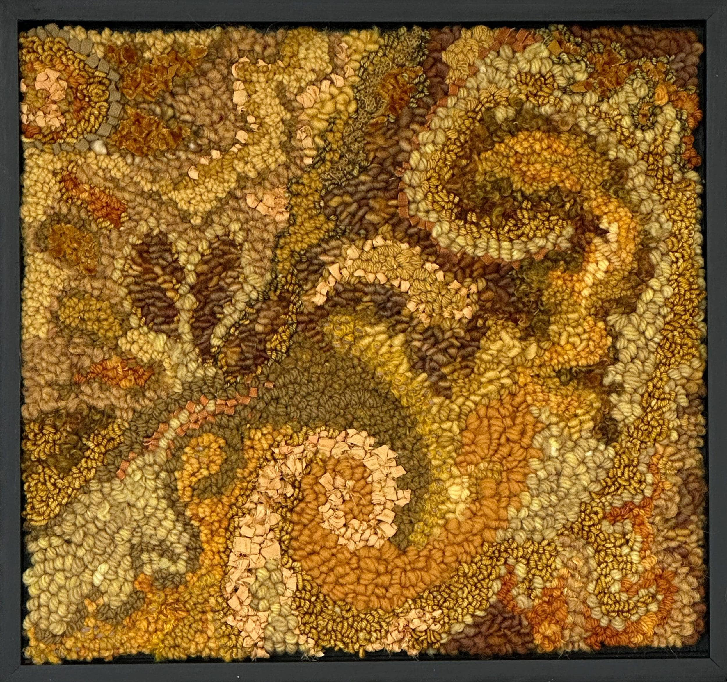 update alt-text with template Golden Glow 13.5" x 14.5" Framed-Rugs for sale-Deanne Fitzpatrick Rug Hooking Studio-Rug Hooking Kit -Rug Hooking Pattern -Rug Hooking -Deanne Fitzpatrick Rug Hooking Studio -Is rug hooking the same as punch needle?