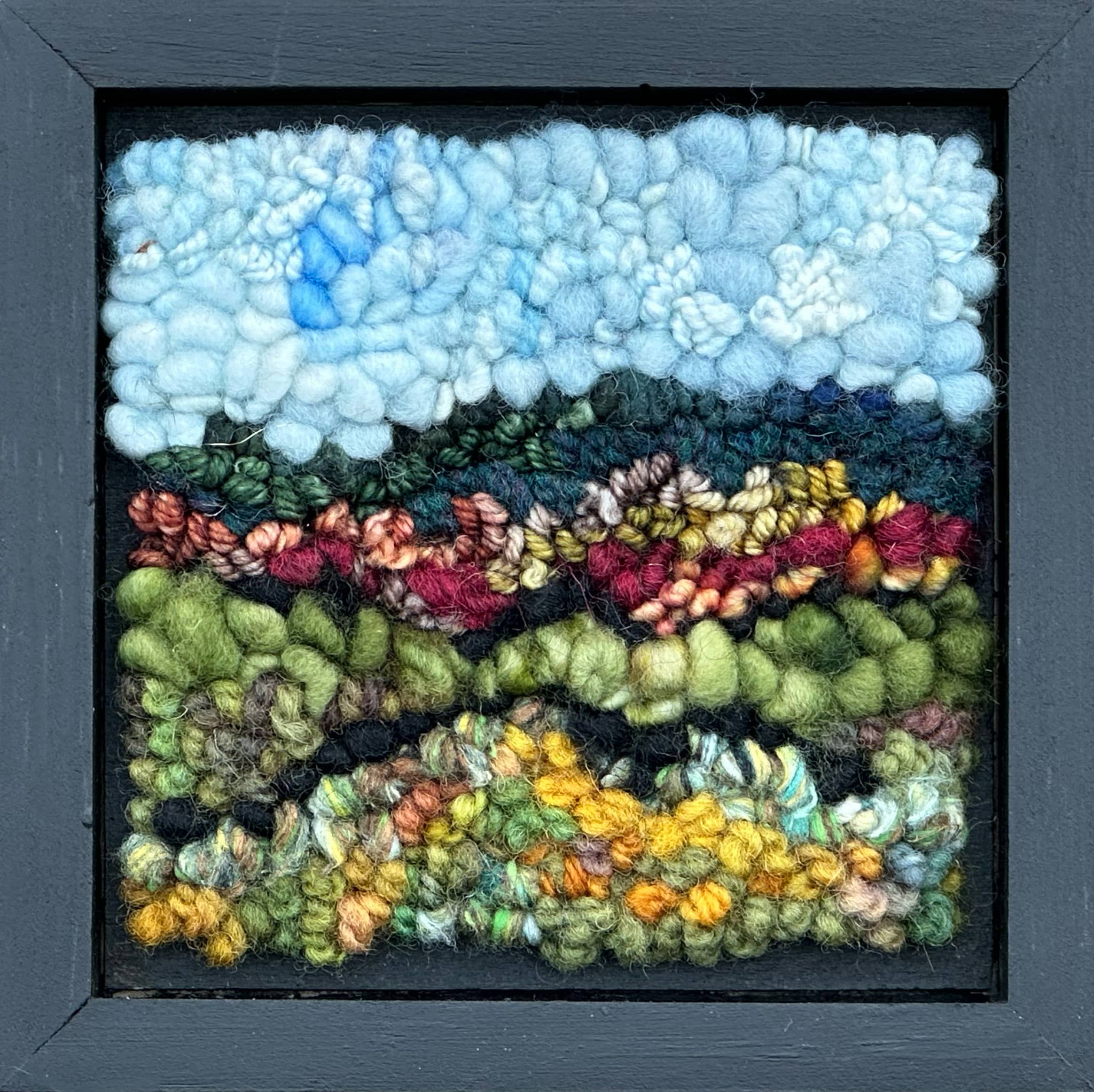update alt-text with template Little Landscape 5.5" x 5.5" Framed-Rugs for sale-Deanne Fitzpatrick Rug Hooking Studio-Rug Hooking Kit -Rug Hooking Pattern -Rug Hooking -Deanne Fitzpatrick Rug Hooking Studio -Is rug hooking the same as punch needle?