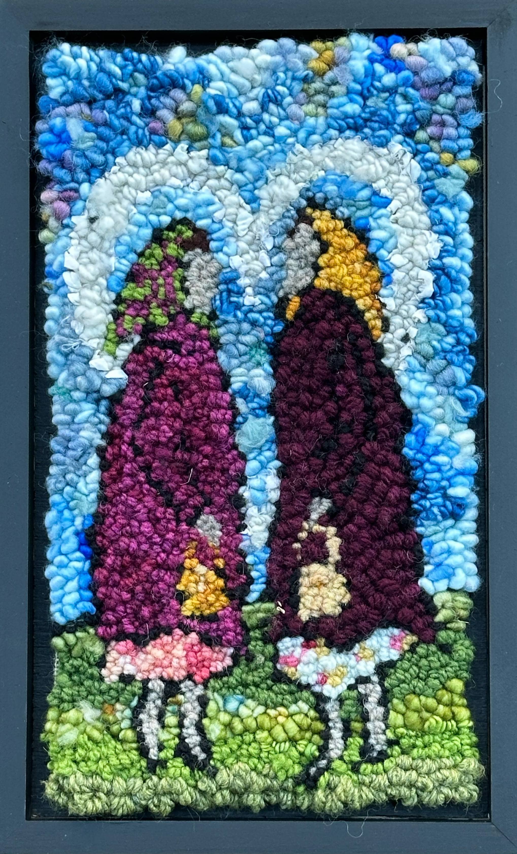 update alt-text with template My Lovely Friend 8.5" x 13.5" Framed-Rugs for sale-Deanne Fitzpatrick Rug Hooking Studio-Rug Hooking Kit -Rug Hooking Pattern -Rug Hooking -Deanne Fitzpatrick Rug Hooking Studio -Is rug hooking the same as punch needle?