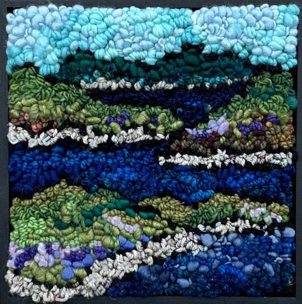update alt-text with template Mystery of the Bay of hills 8" x 8" kit or pattern-Rugs for sale-Deanne Fitzpatrick Rug Hooking Studio-Rug Hooking Kit -Rug Hooking Pattern -Rug Hooking -Deanne Fitzpatrick Rug Hooking Studio -Is rug hooking the same as punch needle?