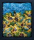 update alt-text with template Mystery of the Sunflower Bloom- 6.5" x 7.75" kit sample Framed-Rugs for sale-Deanne Fitzpatrick Rug Hooking Studio-Rug Hooking Kit -Rug Hooking Pattern -Rug Hooking -Deanne Fitzpatrick Rug Hooking Studio -Is rug hooking the same as punch needle?