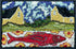 update alt-text with template One Fish Red Fish 20.25" x 13.5" Framed-Rugs for sale-Deanne Fitzpatrick Rug Hooking Studio-Rug Hooking Kit -Rug Hooking Pattern -Rug Hooking -Deanne Fitzpatrick Rug Hooking Studio -Is rug hooking the same as punch needle?