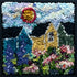 update alt-text with template Peony Sun 9" x 9" Framed-Rugs for sale-Deanne Fitzpatrick Rug Hooking Studio-Rug Hooking Kit -Rug Hooking Pattern -Rug Hooking -Deanne Fitzpatrick Rug Hooking Studio -Is rug hooking the same as punch needle?